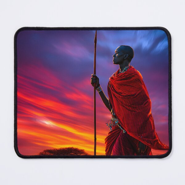 Item preview, Warrior in Traditional Attire at Sunset designed and sold by Artessie.