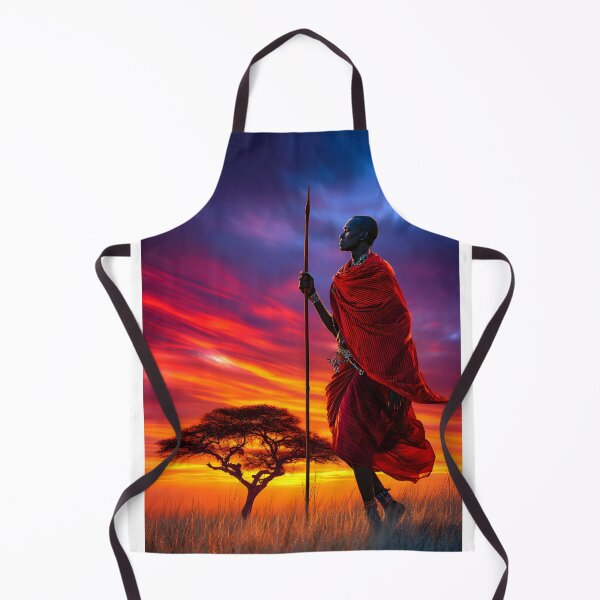 Item preview, Warrior in Traditional Attire at Sunset designed and sold by Artessie.