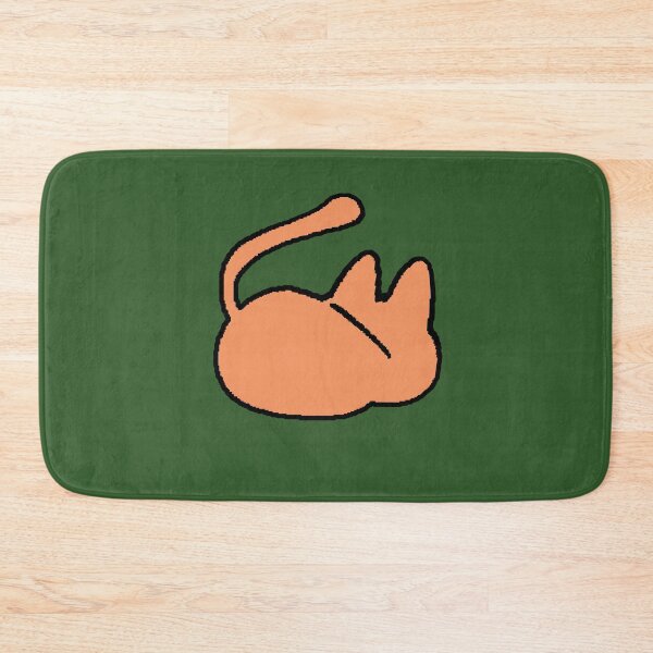Item preview, Minimalist Orange Cat Sleeping - Cute and Kawaii Pixelated Silhouette designed and sold by AstronautMerch.