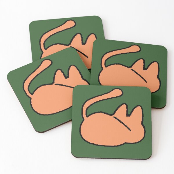 Item preview, Minimalist Orange Cat Sleeping - Cute and Kawaii Pixelated Silhouette designed and sold by AstronautMerch.