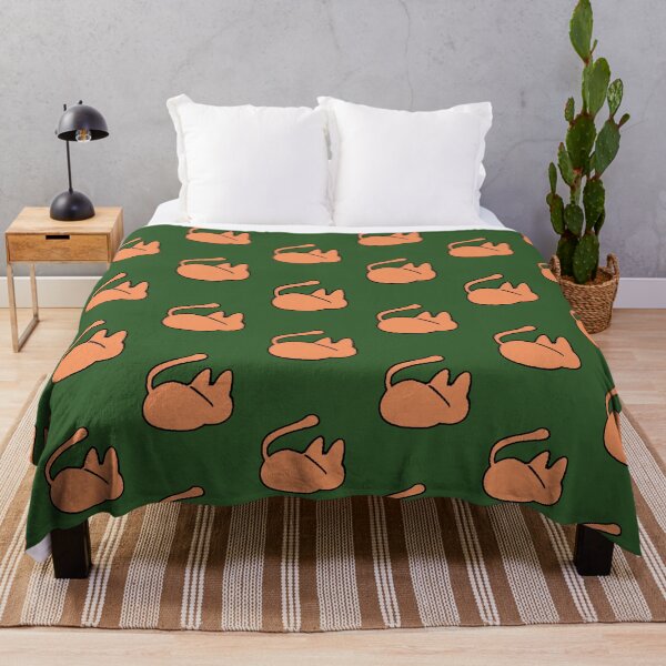 Item preview, Minimalist Orange Cat Sleeping - Cute and Kawaii Pixelated Silhouette designed and sold by AstronautMerch.