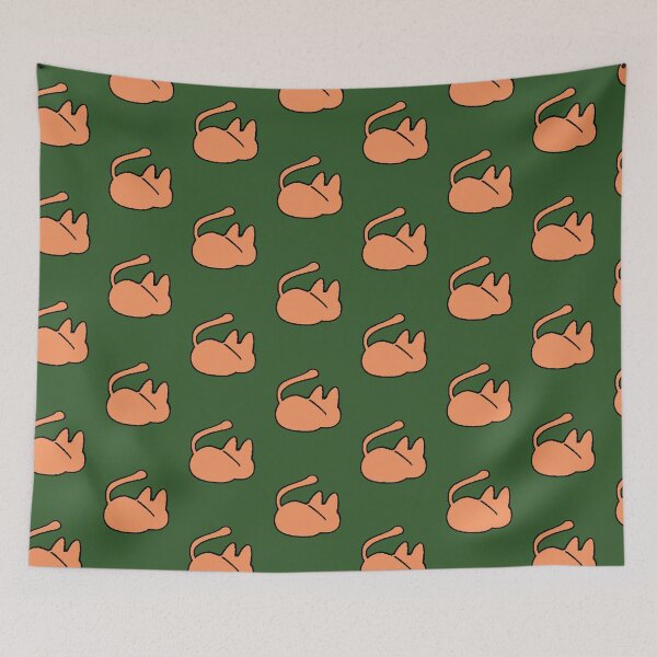 Item preview, Minimalist Orange Cat Sleeping - Cute and Kawaii Pixelated Silhouette designed and sold by AstronautMerch.