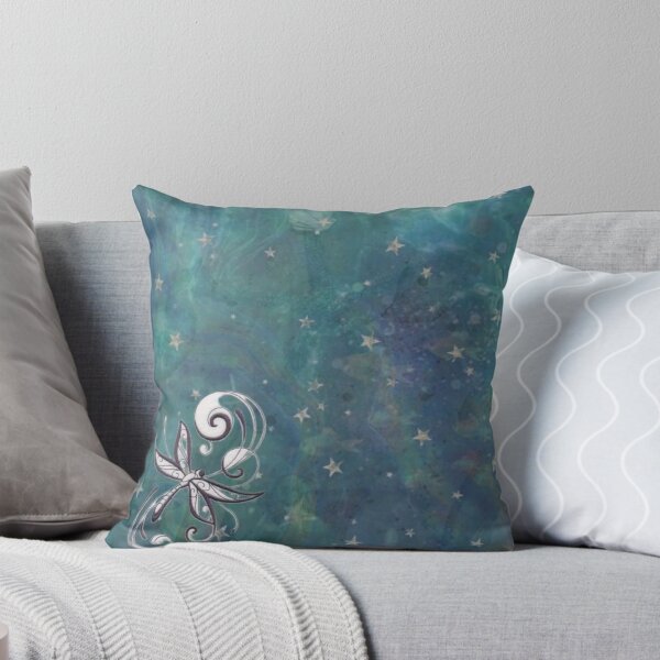 Item preview, Ethereal Celestial Ocean - Starry Teal Fairycore Sea & Whimsical Dragonfly designed and sold by BrontesWhimsyStore.
