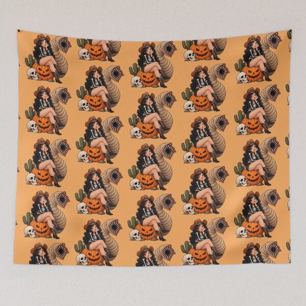Item preview, Halloween Western Cowgirl Cartoon Pumpkin Design designed and sold by littlepiptales.