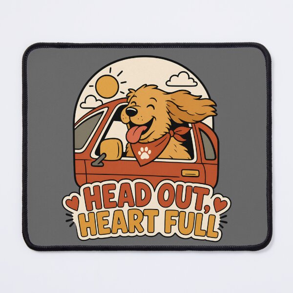 Item preview, Head Out, Heart Full — Funny Cartoon Dog Tee designed and sold by Dbm Teeverse.