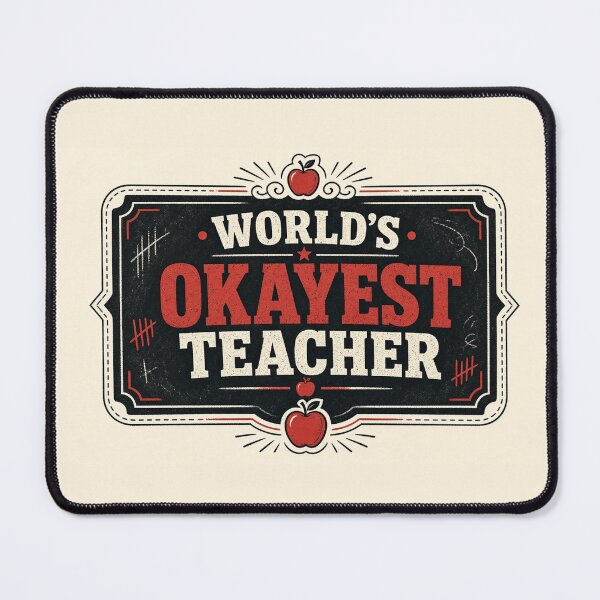 Item preview, Worlds Okayest Teacher Soft Humor Tee designed and sold by GSideArtStore.