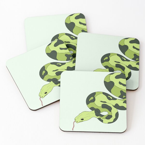 Item preview, Green Venomous Beauty – Coiled Snake Illustration designed and sold by MKFDesigns.