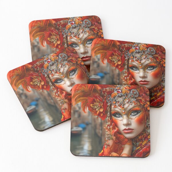 Item preview, Stunning Venice Carnival Masked Beauty Portrait designed and sold by Artessie.