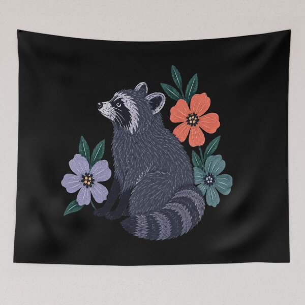 Item preview, Raccoon Flower Folk Art designed and sold by AvaLawley.