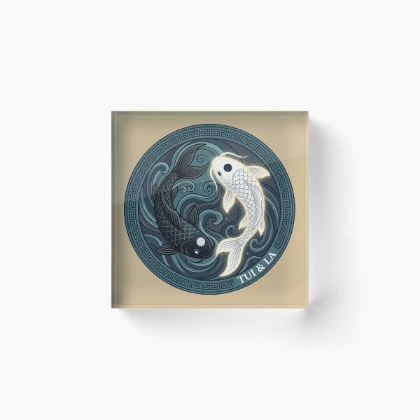 Item preview, Tui and La Moon Ocean Koi Fish Yin Yang Art designed and sold by Fine-Arts-Lab.