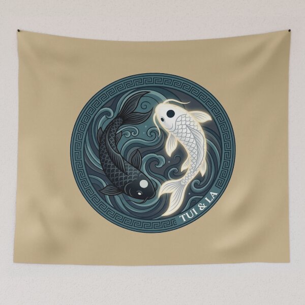 Item preview, Tui and La Moon Ocean Koi Fish Yin Yang Art designed and sold by Fine-Arts-Lab.