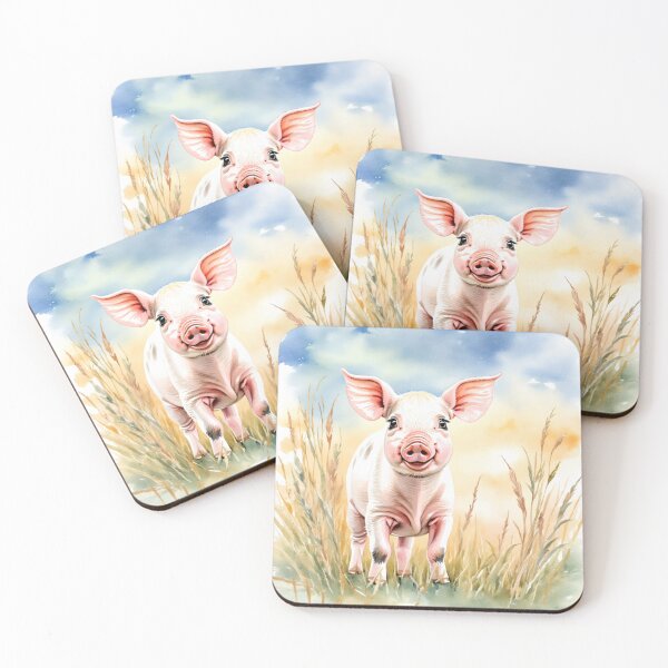 Item preview, Cute Watercolor Piglet in Meadow Grass designed and sold by Hackl20.
