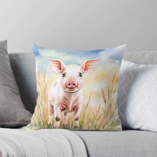 Item preview, Cute Watercolor Piglet in Meadow Grass designed and sold by Hackl20.