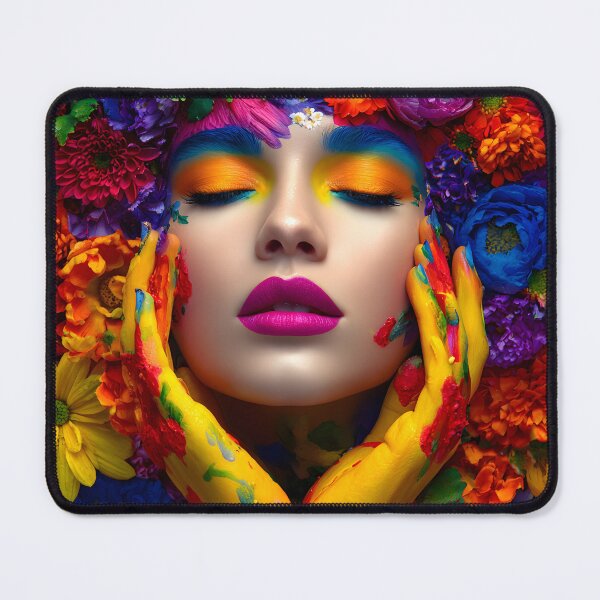 Item preview, Vibrant Floral Art Portrait with Colorful Highlights designed and sold by Artessie.