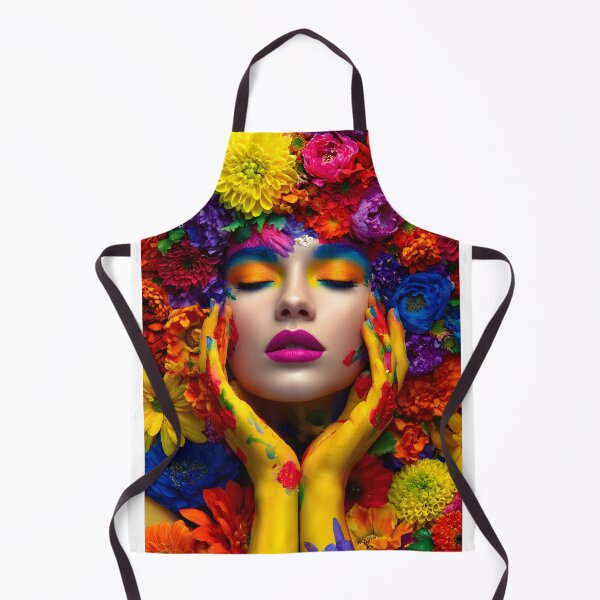 Item preview, Vibrant Floral Art Portrait with Colorful Highlights designed and sold by Artessie.