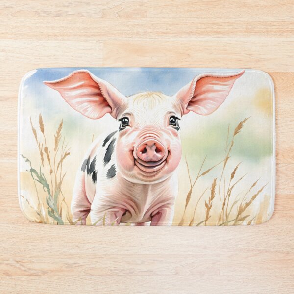 Item preview, Cute Watercolor Piglet in Meadow Grass designed and sold by Hackl20.