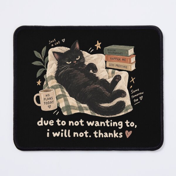 Item preview, Due To Not Wanting To I Will Not Thanks Cat Shirt, Funny Sarcastic Cat Tee, Introvert Humor Shirt, Cat Lover Gift designed and sold by Quiajia.
