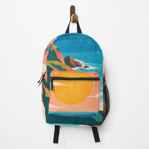 Item preview, Geometric Sunlit Coastal Bay and Coral Cliffs designed and sold by Jaani-T.