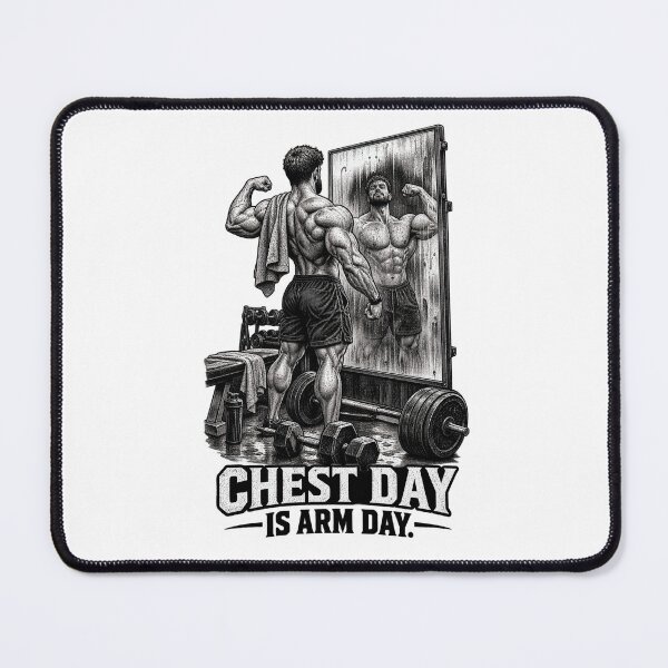 Item preview, Chest Day Is Arm Day Gym Motivation designed and sold by CrazySzoopWorld.