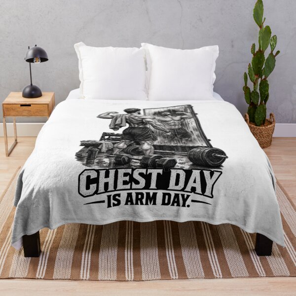 Item preview, Chest Day Is Arm Day Gym Motivation designed and sold by CrazySzoopWorld.