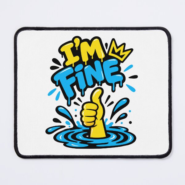 Item preview, I’m Fine Funny Thumbs Up Graffiti designed and sold by DesignGraphica.