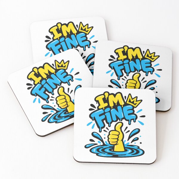 Item preview, I’m Fine Funny Thumbs Up Graffiti designed and sold by DesignGraphica.