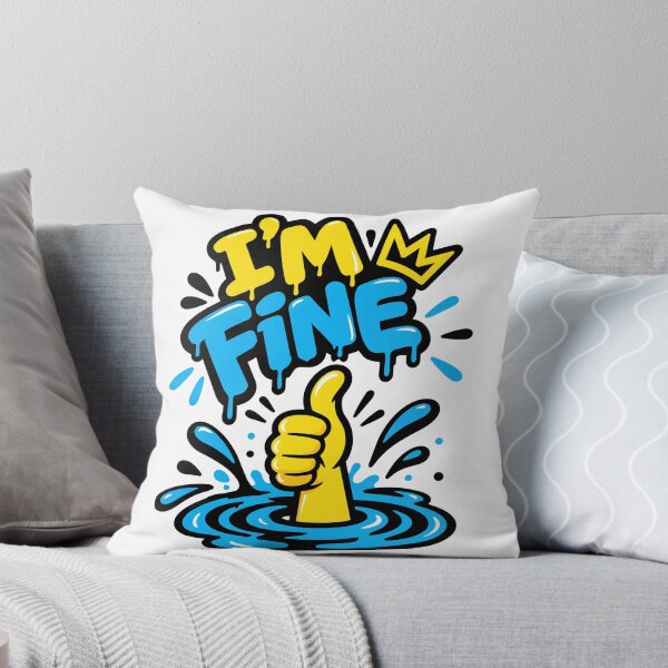 Item preview, I’m Fine Funny Thumbs Up Graffiti designed and sold by DesignGraphica.