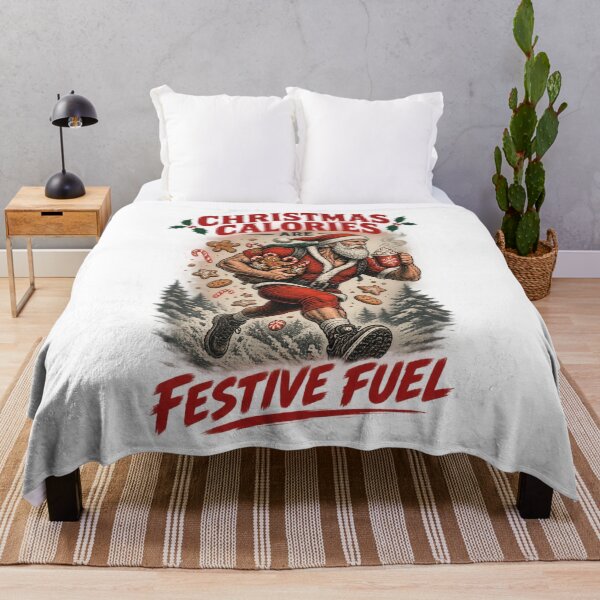 Item preview, Christmas Calories Are Festive Fuel Gym Santa designed and sold by CrazySzoopWorld.