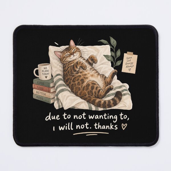 Item preview, Due To Not Wanting To I Will Not Thanks Cat Shirt, Funny Sarcastic Cat Tee, Introvert Humor Shirt, Cat Lover Gift designed and sold by Quiajia.