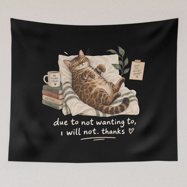 Item preview, Due To Not Wanting To I Will Not Thanks Cat Shirt, Funny Sarcastic Cat Tee, Introvert Humor Shirt, Cat Lover Gift designed and sold by Quiajia.