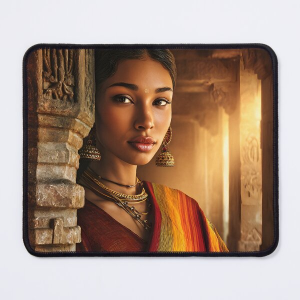Item preview, Elegant woman in vibrant traditional attire portrait designed and sold by Artessie.