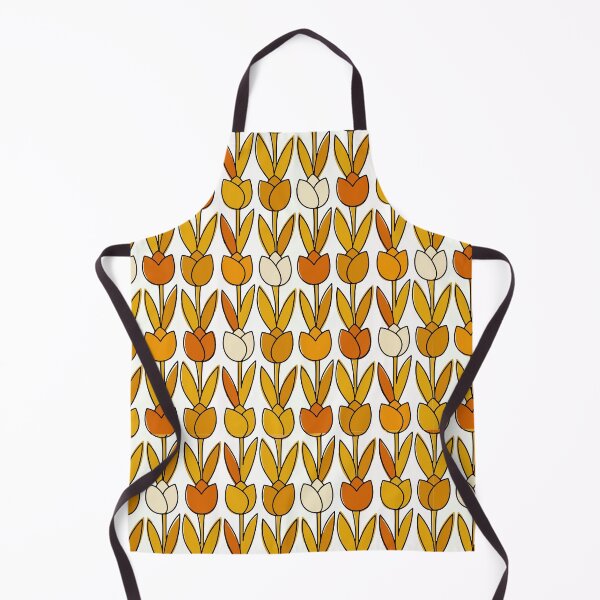 Item preview, Retro 70s Mustard Tulip Flower Pattern designed and sold by AIG - Andrei Ilie Graphics.