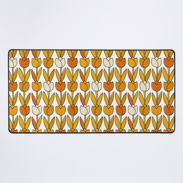Item preview, Retro 70s Mustard Tulip Flower Pattern designed and sold by AIG - Andrei Ilie Graphics.