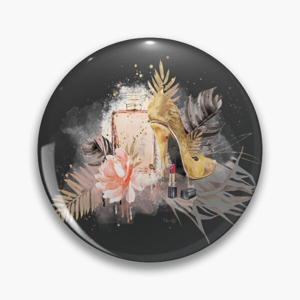 Item preview, Elegant Pink Perfume Bottle Art with Floral Accents designed and sold by Medamine1.