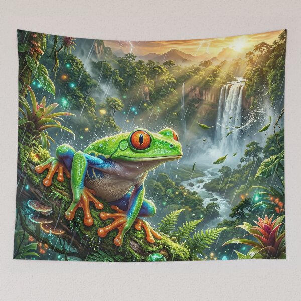 Item preview, Red-Eyed Tree Frog - Vivid Tropical Wildlife designed and sold by Lucid Dream Pixel.