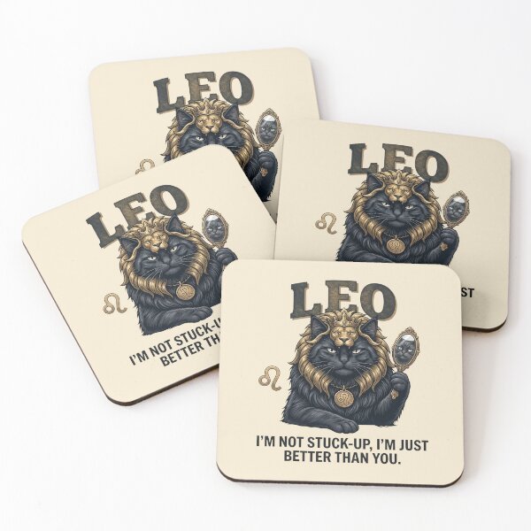Item preview, Leo Black Cat – Funny Sarcastic Zodiac Cat designed and sold by NadinArtStudio.