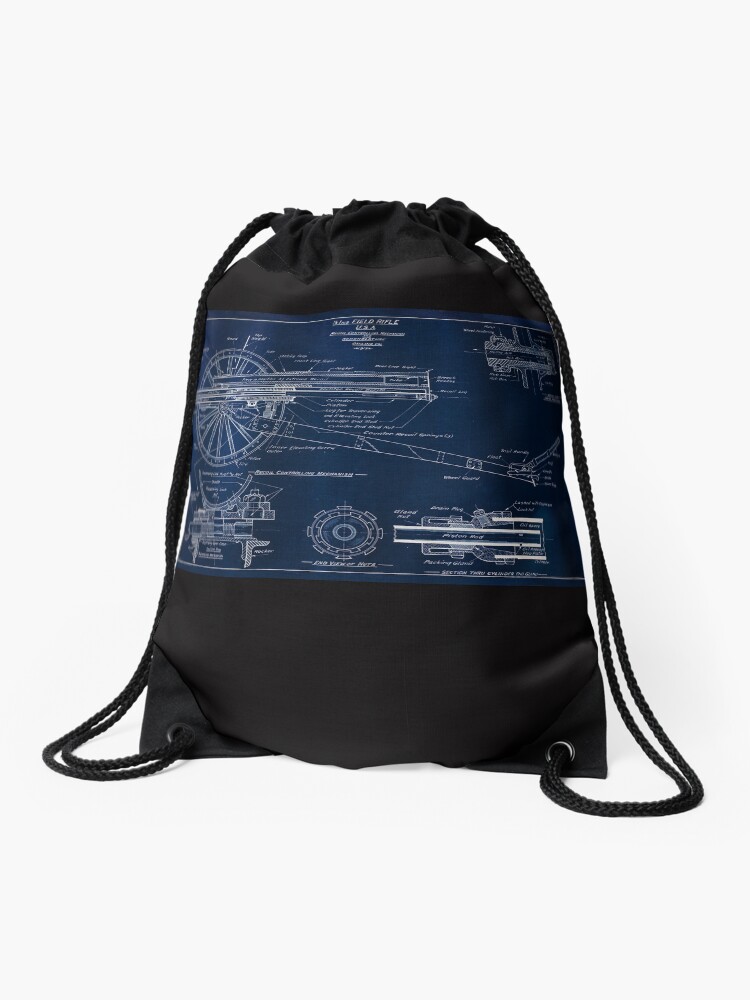 Thumbnail 1 of 3, Drawstring Bag, 3 In. Field Rifle Recoil Mechanism designed and sold by Photoart4U.