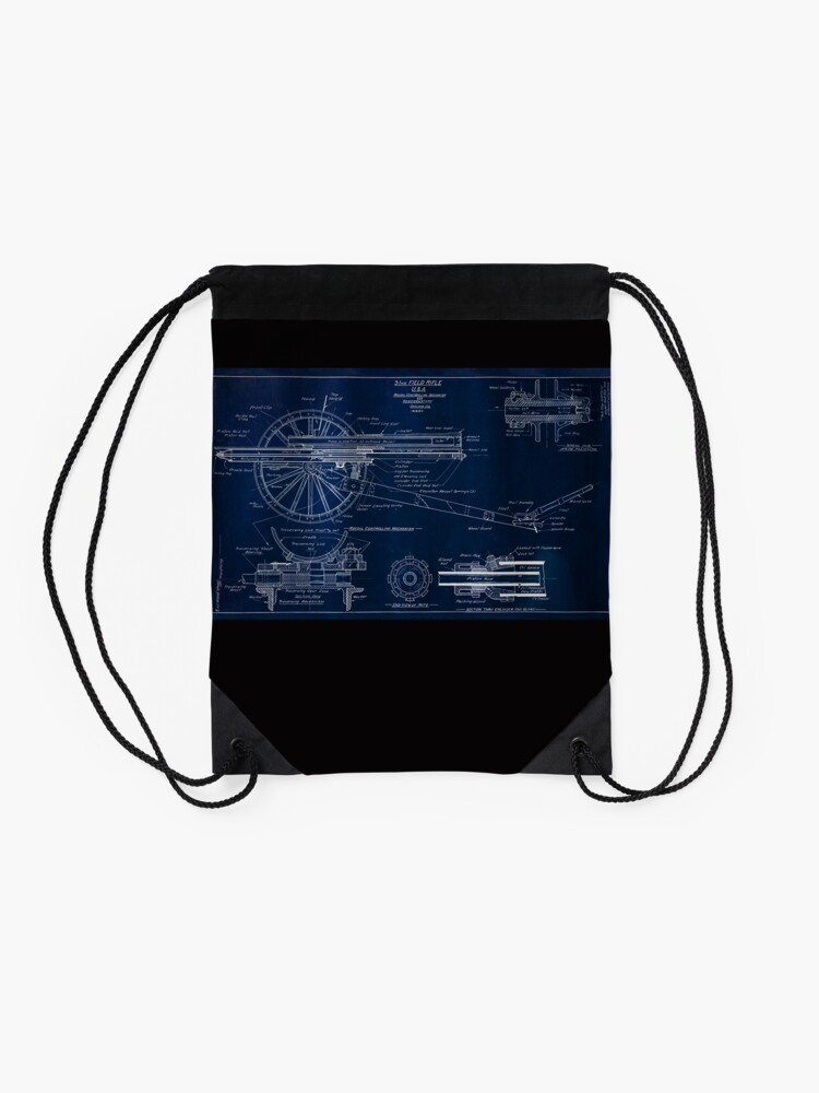 Thumbnail 2 of 3, Drawstring Bag, 3 In. Field Rifle Recoil Mechanism designed and sold by Photoart4U.