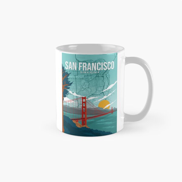 Item preview, San Francisco Golden Gate Bridge and City Map Travel Art designed and sold by Stadify.