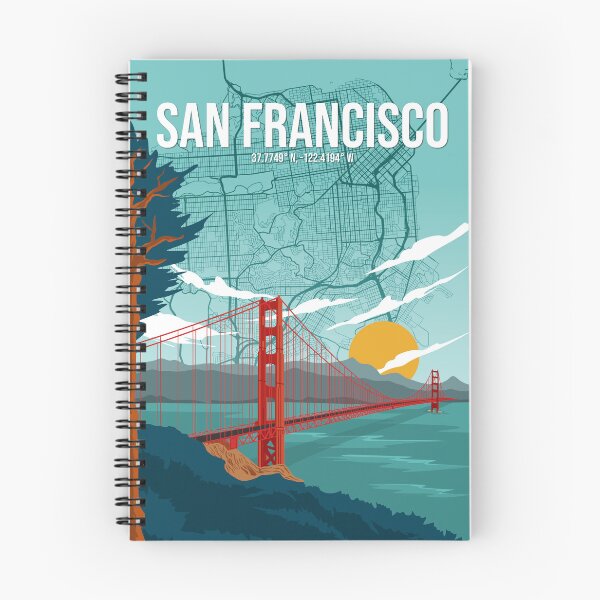 Item preview, San Francisco Golden Gate Bridge and City Map Travel Art designed and sold by Stadify.