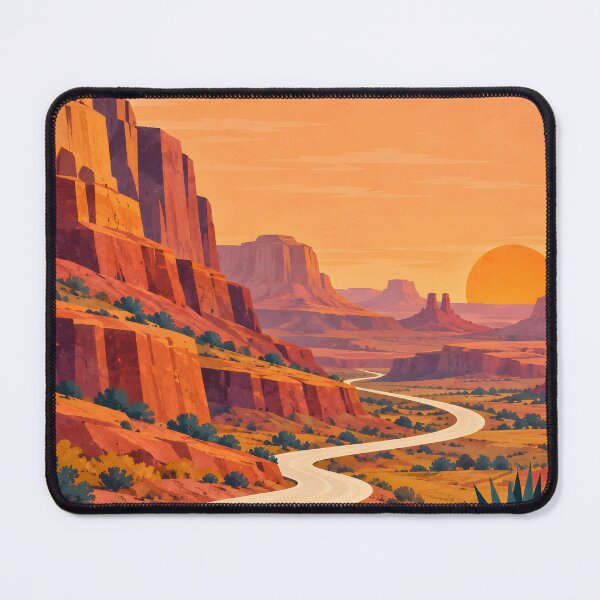 Item preview, Geometric Desert Canyon Road at Golden Sunset designed and sold by Jaani-T.