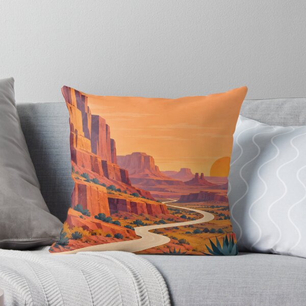 Item preview, Geometric Desert Canyon Road at Golden Sunset designed and sold by Jaani-T.