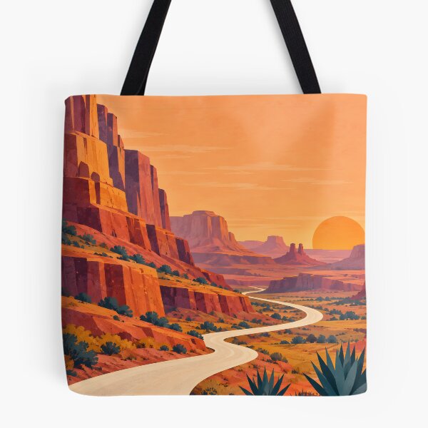 Item preview, Geometric Desert Canyon Road at Golden Sunset designed and sold by Jaani-T.