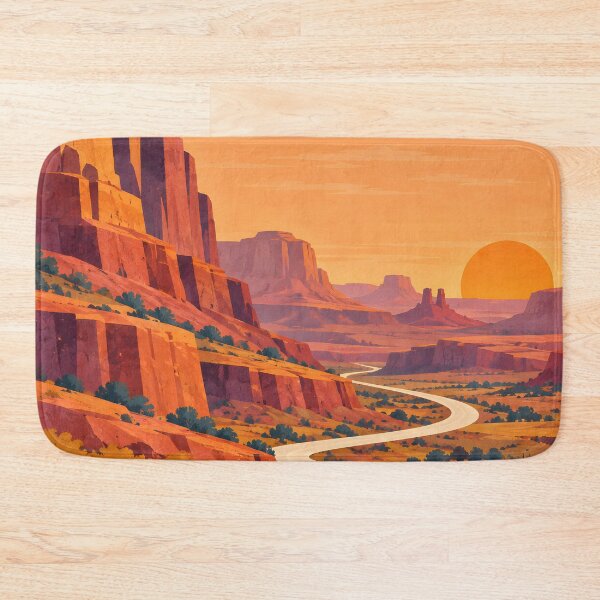 Item preview, Geometric Desert Canyon Road at Golden Sunset designed and sold by Jaani-T.