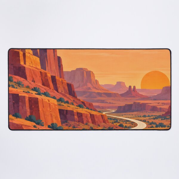 Item preview, Geometric Desert Canyon Road at Golden Sunset designed and sold by Jaani-T.