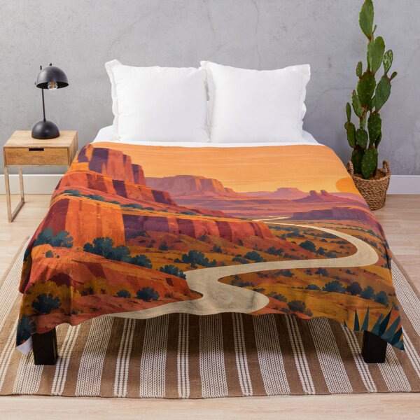 Item preview, Geometric Desert Canyon Road at Golden Sunset designed and sold by Jaani-T.