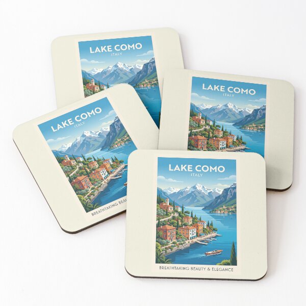 Item preview, Lake Como Italy Vintage Travel Poster designed and sold by ArtworkNorth.