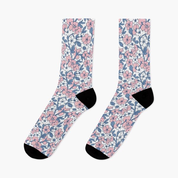 Item preview, Pink Blue Cherry Blossom Floral Pattern designed and sold by AIG - Andrei Ilie Graphics.