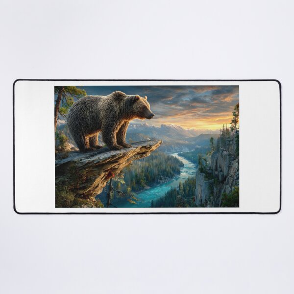 Item preview, Majestic Bear Overlooking a Serene Landscape designed and sold by Artessie.