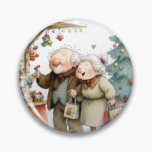Item preview, Cute Grandparents Christmas Market Storybook Art designed and sold by Connys Colorful World.